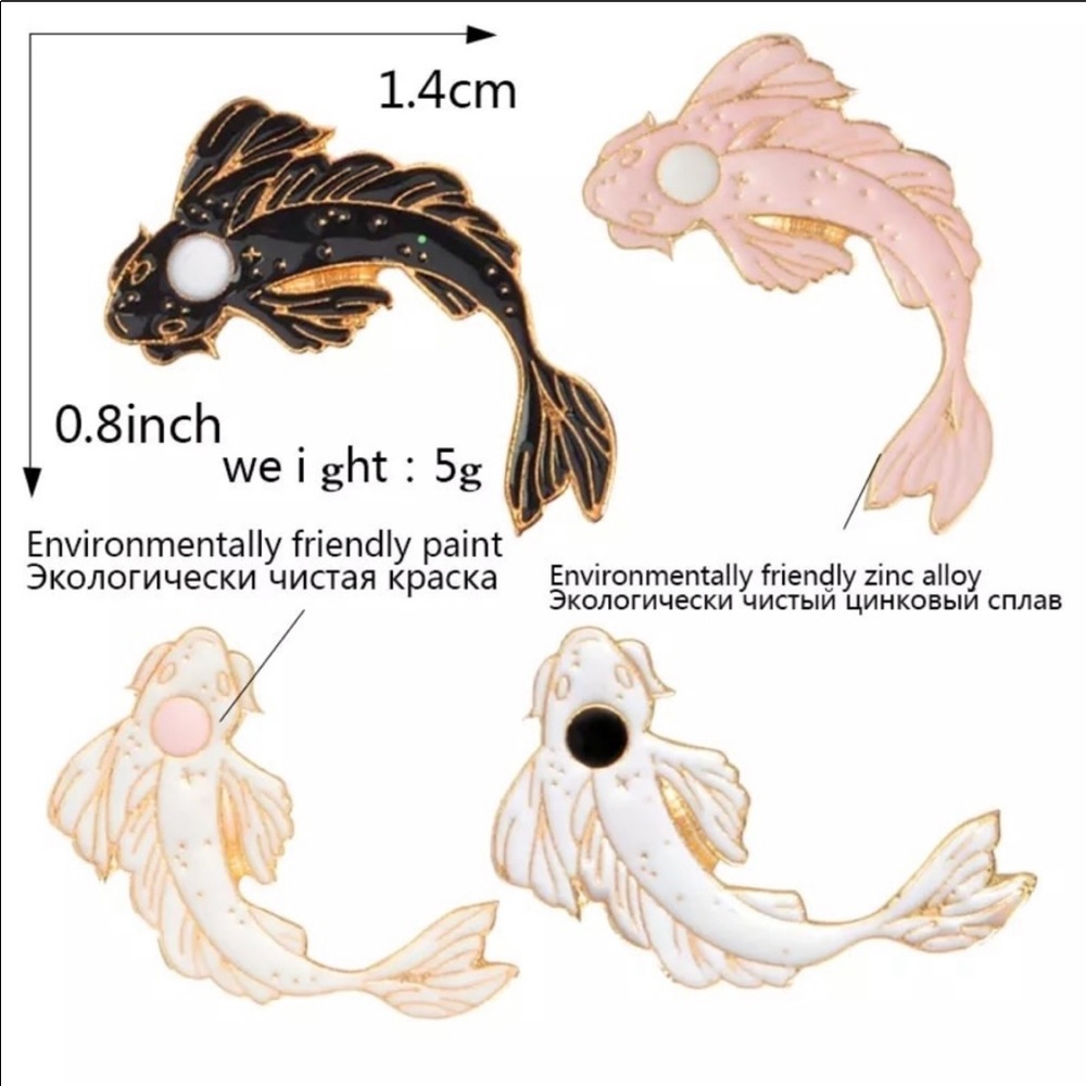 *Restocked!* Koi fish yin yang enamel pin set - Picture 3 of 5